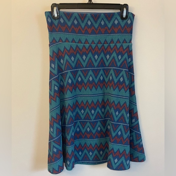 Lularoe Geometric Azure A-line Skirt - Picture 6 of 8